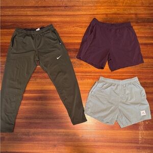 Nike Green Joggers and Purple and Grey Shorts